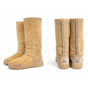 UGG Tasman EU 36 US 5 Tall Braid Y2K Retro Sheepskin Suede Tan Boots